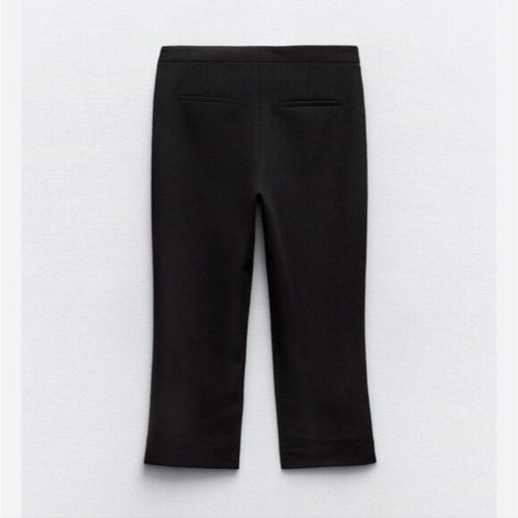 NEW ZARA | Viscose Blend Capris Pants Black Sz XL - Picture 2 of 9